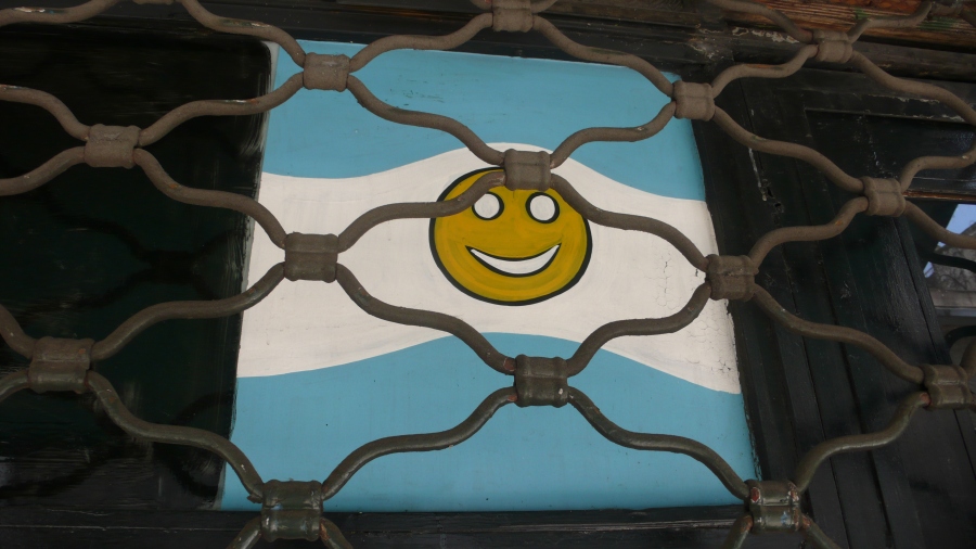 Home-made smiley face Flag