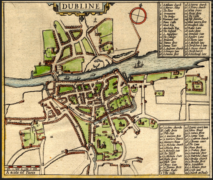 John Speed's Map of Dubline 1610