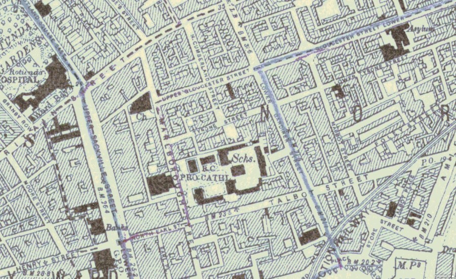 1912 OS Map O'Connell Sackville St area.