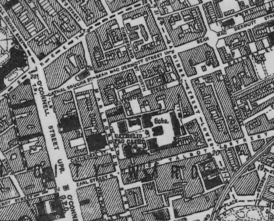 1938 OS Map O'Connell St Gardiner and Malborough St